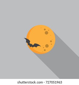 Moon with bat silhouettes