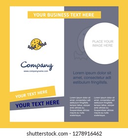 Moon and bats  Company Brochure Template. Vector Busienss Template