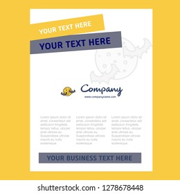 Moon and bats  Title Page Design for Company profile ,annual report, presentations, leaflet, Brochure Vector Background