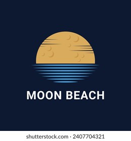 Moon beach logo concept design ideas