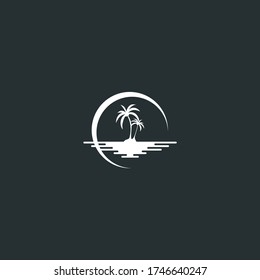 moon beach logo , simple and memorable