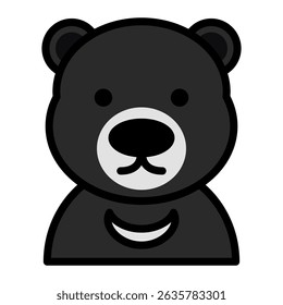 Oso de luna lindo icono ilustración
