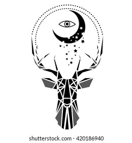 The Moon with Beautiful Deer