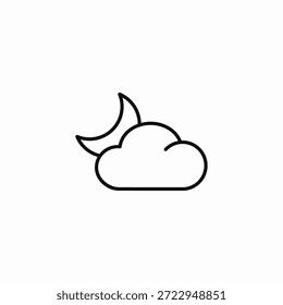 Luna detrás de la nube icono signo Vector
