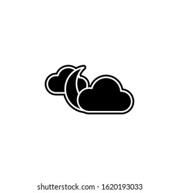 the moon behind the clouds icon. Simple glyph, flat vector of camping icons for ui and ux, website or mobile application