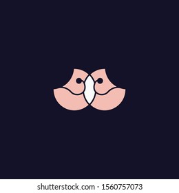 moon bird mark logo vector concept with simple and minimalist style