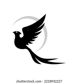 ilustración vectorial de pájaro foenix lunar