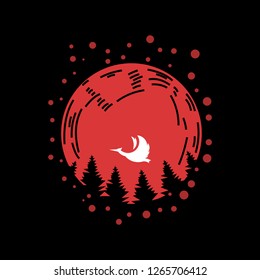 moon bird tree logo