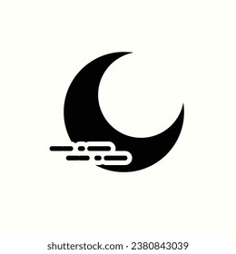 moon black icon, isolated icon in light background, perfect for website, blog, logo, graphic design, social media, UI, mobile app