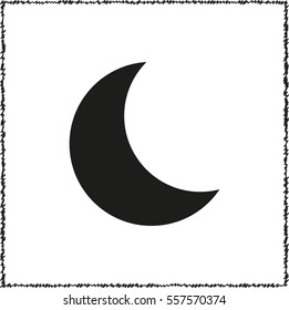 MOON  - black vector icon