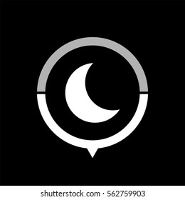 MOON  - black vector icon
