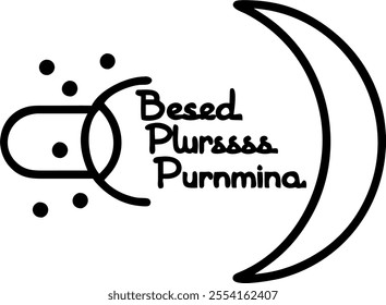 Moon and Blessed Sharad Purnima text isolated on white background concept as Camera movement Pan across the moon with Blessed Sharad Purnima text. Scene Isolated white background.