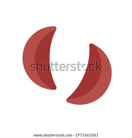 Moon block divination block jiaobei icon vector illustration.