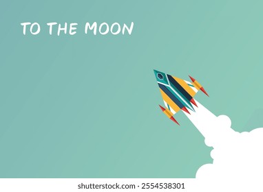To the moon blue background brochure web design