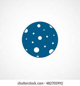 Moon Blue Flat Icon On White Background