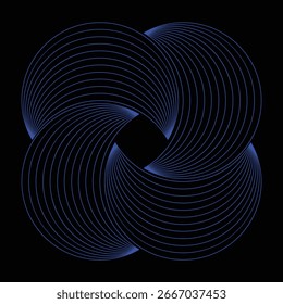 Moon blue geometric shape logo design vector art design illustration minimalist art logo isolated on white background .seamless pattern design abstract moon  shape blend designing.