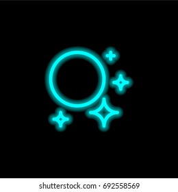 Moon blue glowing neon ui ux icon. Glowing sign logo vector