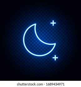 Icono de neón azul lunar - Vector. Ilustración vectorial de concepto de página.