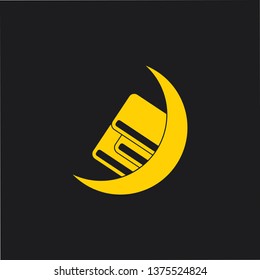 moon book learning education logo vector