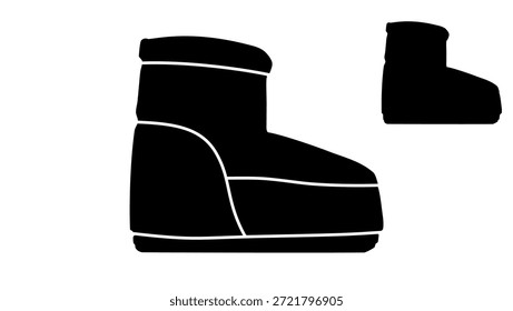 Moon Boot symbol, black isolated silhouette