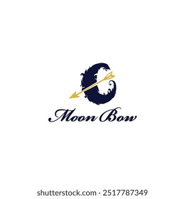 Vector de Logo de Arco de Luna Minimalista