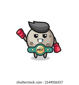 moon boxer mascot character , cute design
