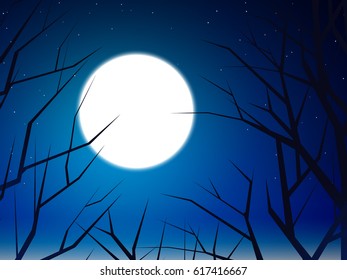 moon and branch
