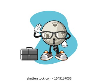 Moon businessman cartoon. Mascot Character vector.