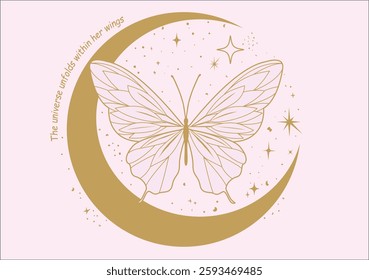 moon and butterfly celestial art