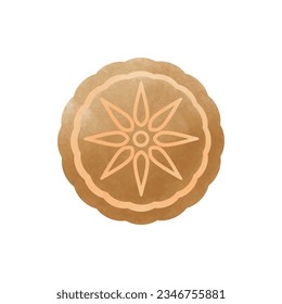 Moon cake Chinese mid autumn festival food watercolor on white blackground vector illustration