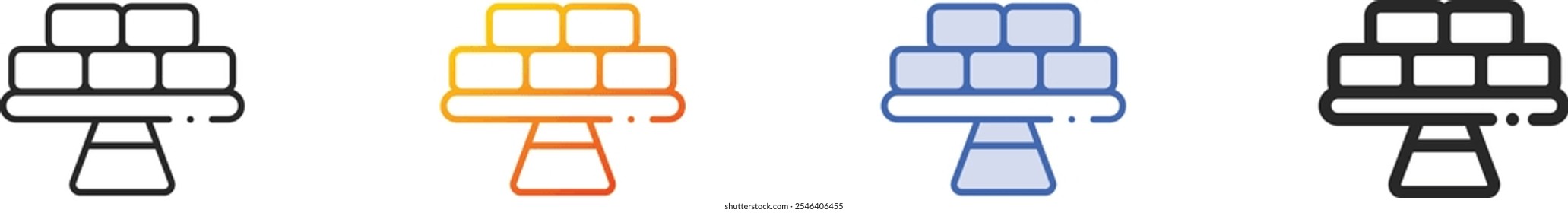 moon cake icon.Thin Linear, Gradient, Blue Stroke and bold Style Design Isolated On White Background