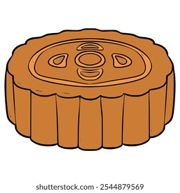 moon cake illustration hand drawn isolated vector