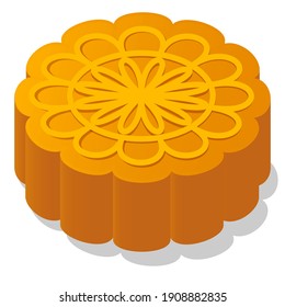 Moon cake or lunar cake icon illustration, suitable for medium or small media