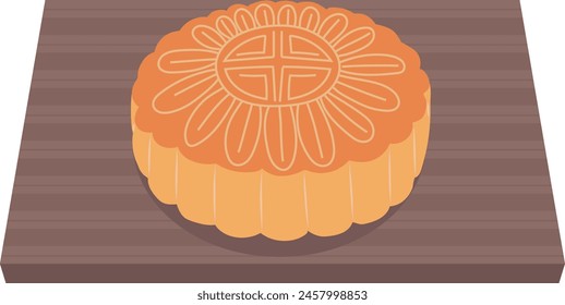 Moon Cake Traditional Dessert Food Mid Autumn Festival Illustration Graphic Element Art Card
