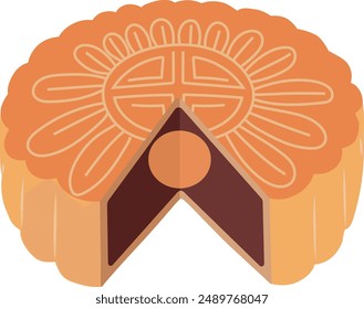 Moon Cake Traditional Dessert Mid Autumn Festival Illustration Graphic Element Art Card