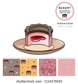 moon cake vector illustration