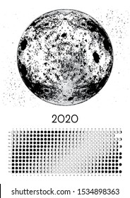 Moon Calendar 2020 Northern Hemisphere white