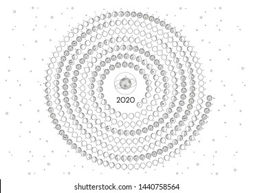 Moon Calendar 2020 Southern Hemisphere White