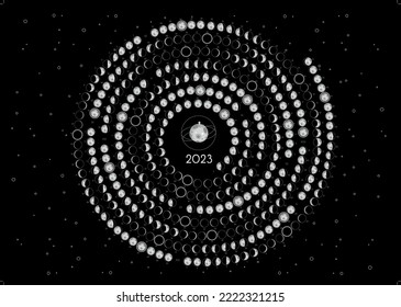 Moon Calendar 2023 Southern Hemisphere Spiral Black