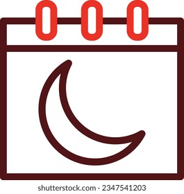 Moon Calendar Glyph Two Color Icon For Personal And Commercial Use.
