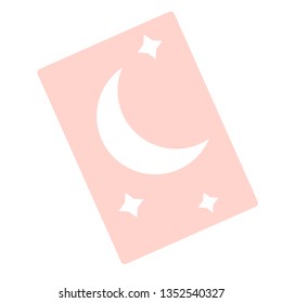 Moon card flat illustration on white