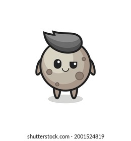 moon cartoon with an arrogant expression , cute style design for t shirt, sticker, logo element