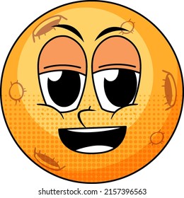 Moon cartoon character on white background illustration