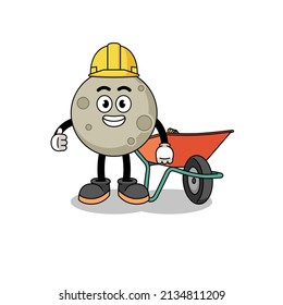 moon cartoon as a contractor , character design