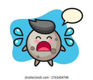 Moon cartoon with crying gesture