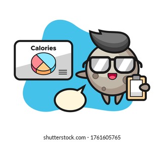 Moon cartoon as a dietitian