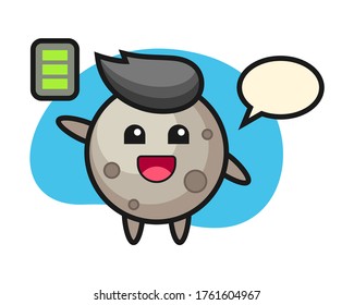 Moon cartoon with energetic gesture