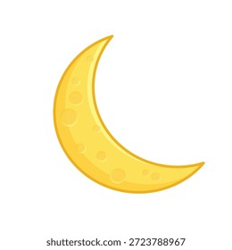Mond-Cartoon. Halbmond-Cartoongrafik