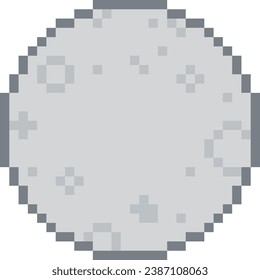 Moon cartoon icon in pixel style