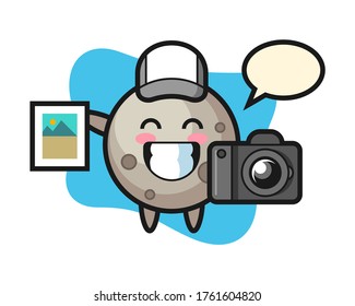 Moon cartoon as a photographer